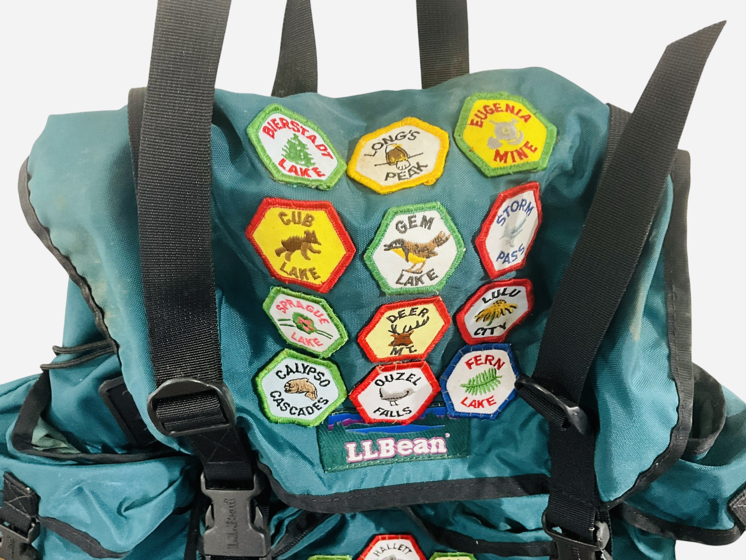 Vintage LL Bean Backpack With Several Patches