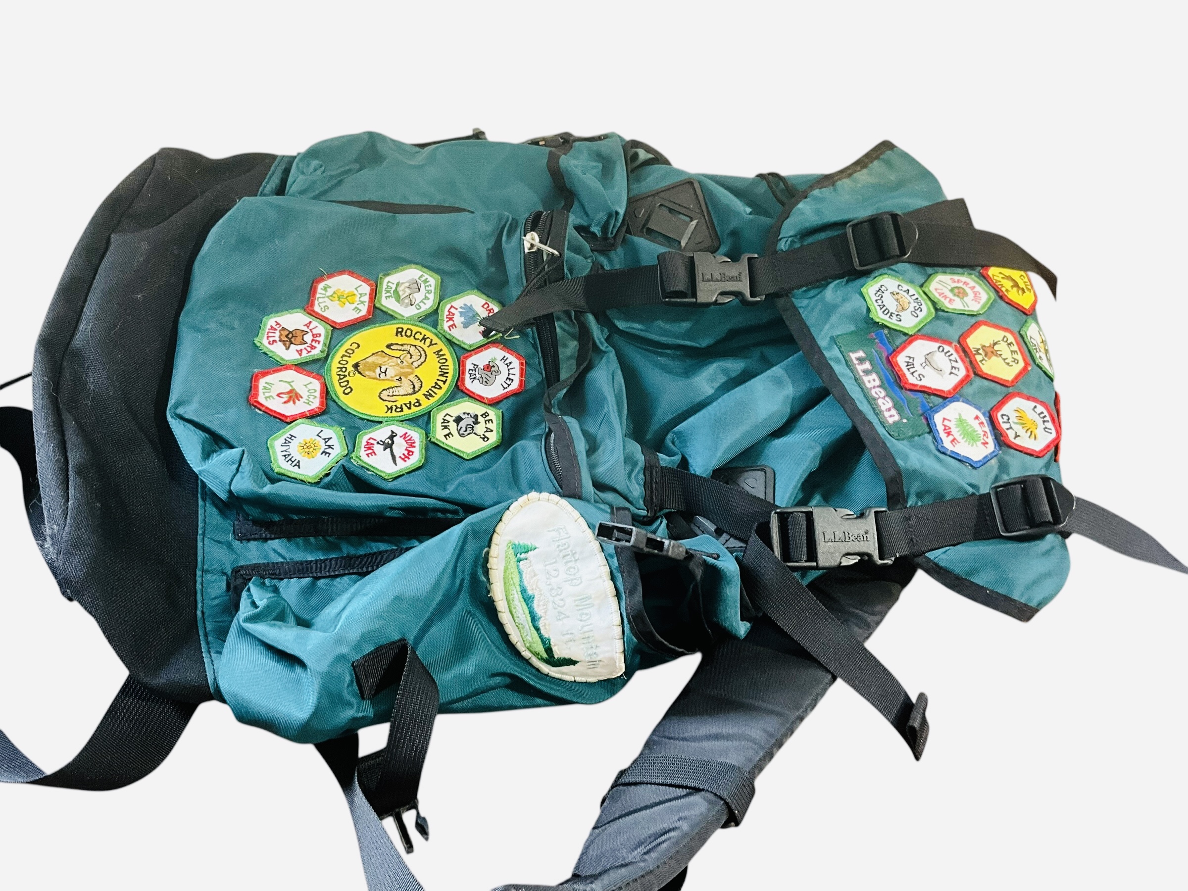 Vintage LL Bean Backpack With Several Patches