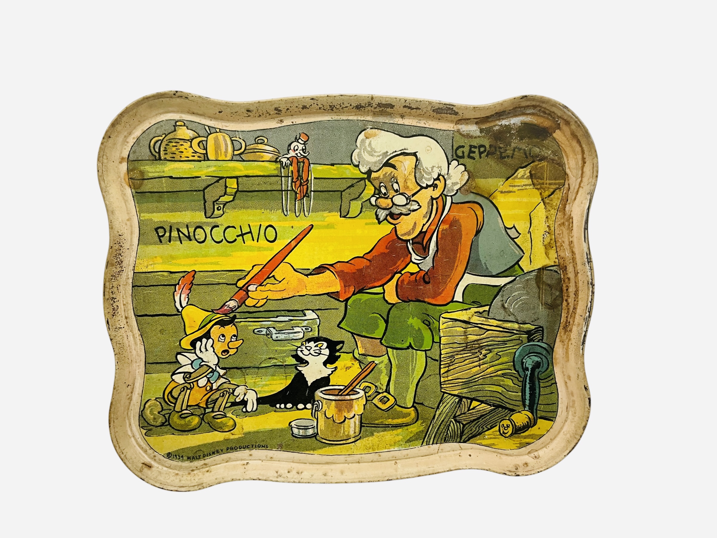 1939 Pinocchio Tin Litho Tray
