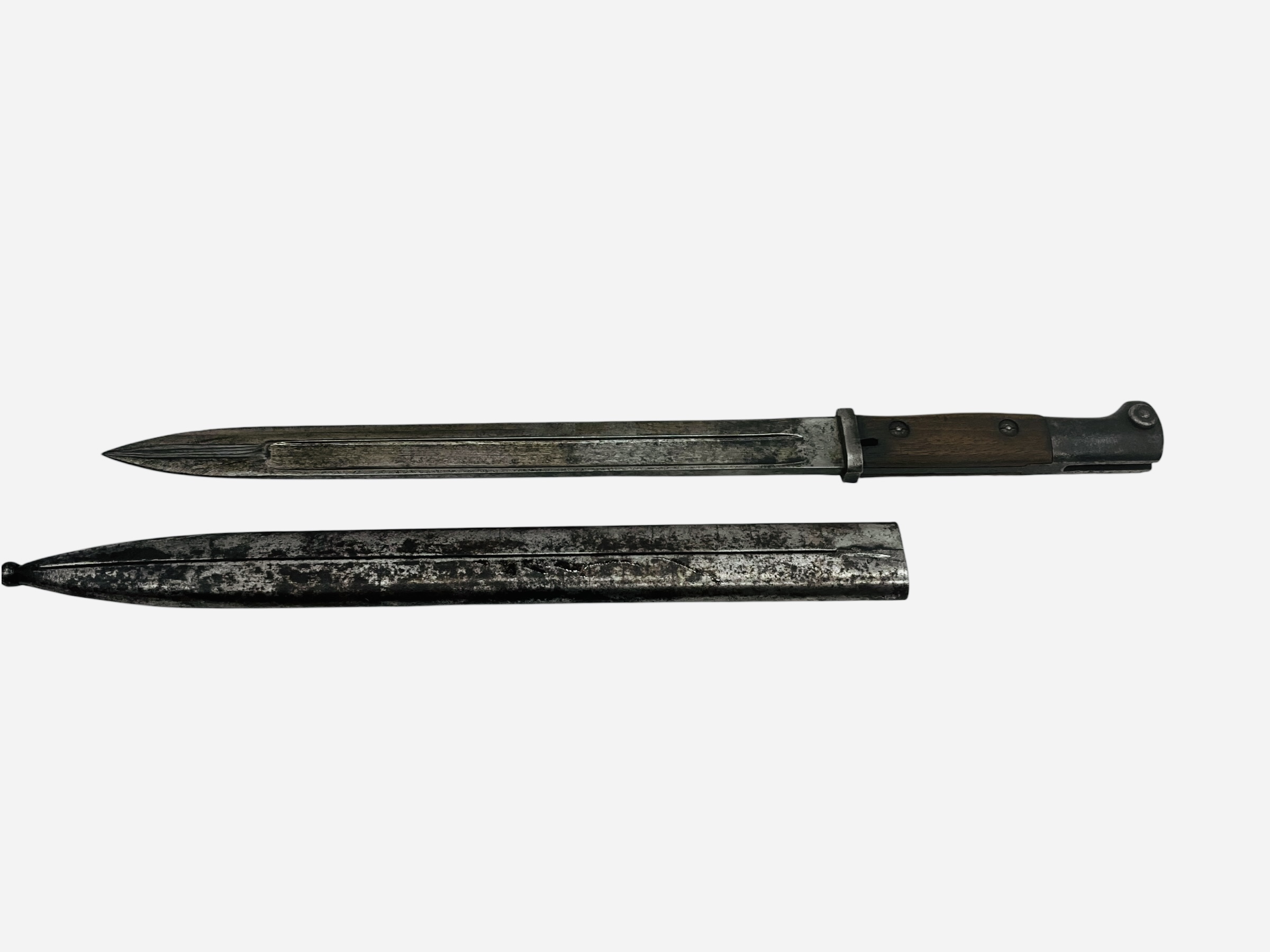 German BAYARD Wartime Bayonet With Metal Scabbard