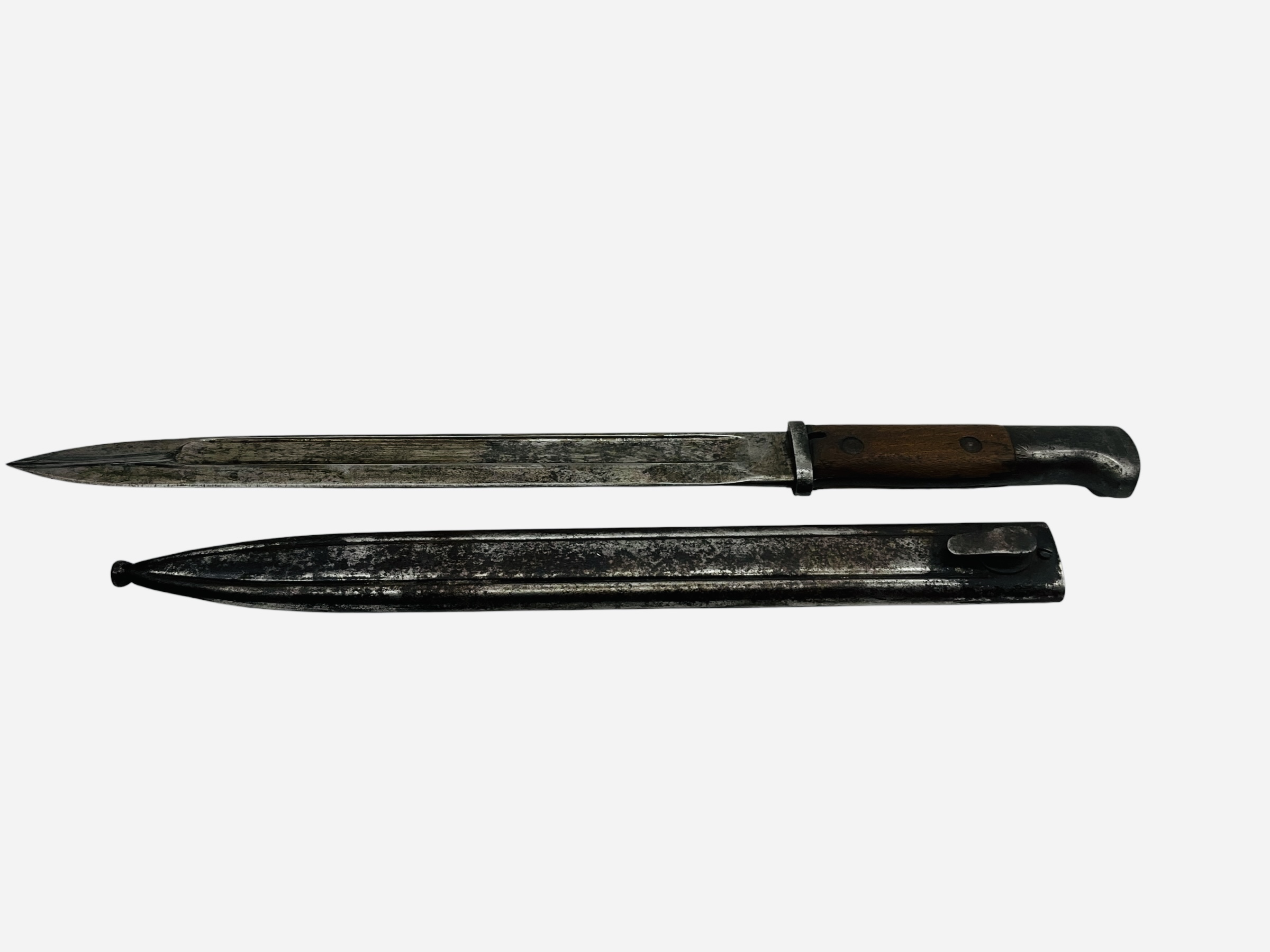German BAYARD Wartime Bayonet With Metal Scabbard
