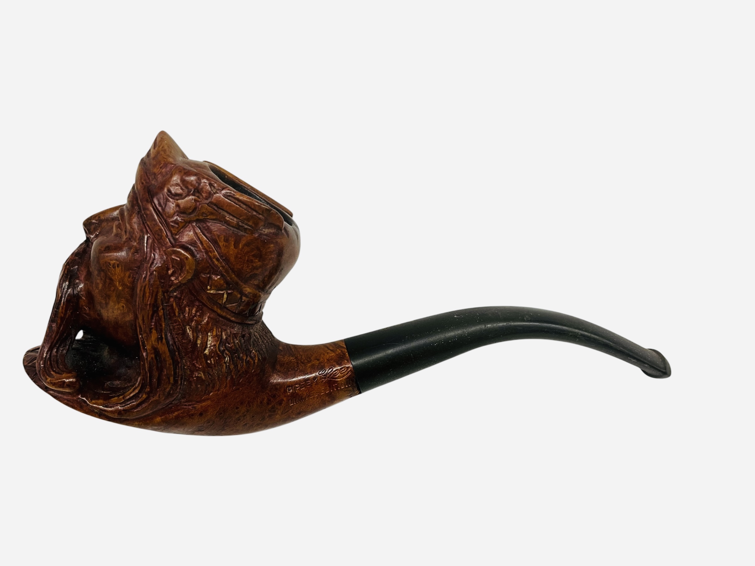 Lee Pipes Carved Viking Face Smoking Pipe