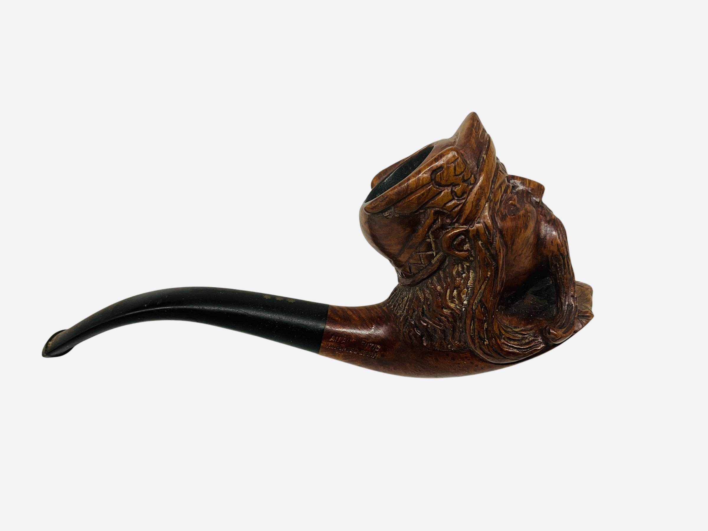 Lee Pipes Carved Viking Face Smoking Pipe