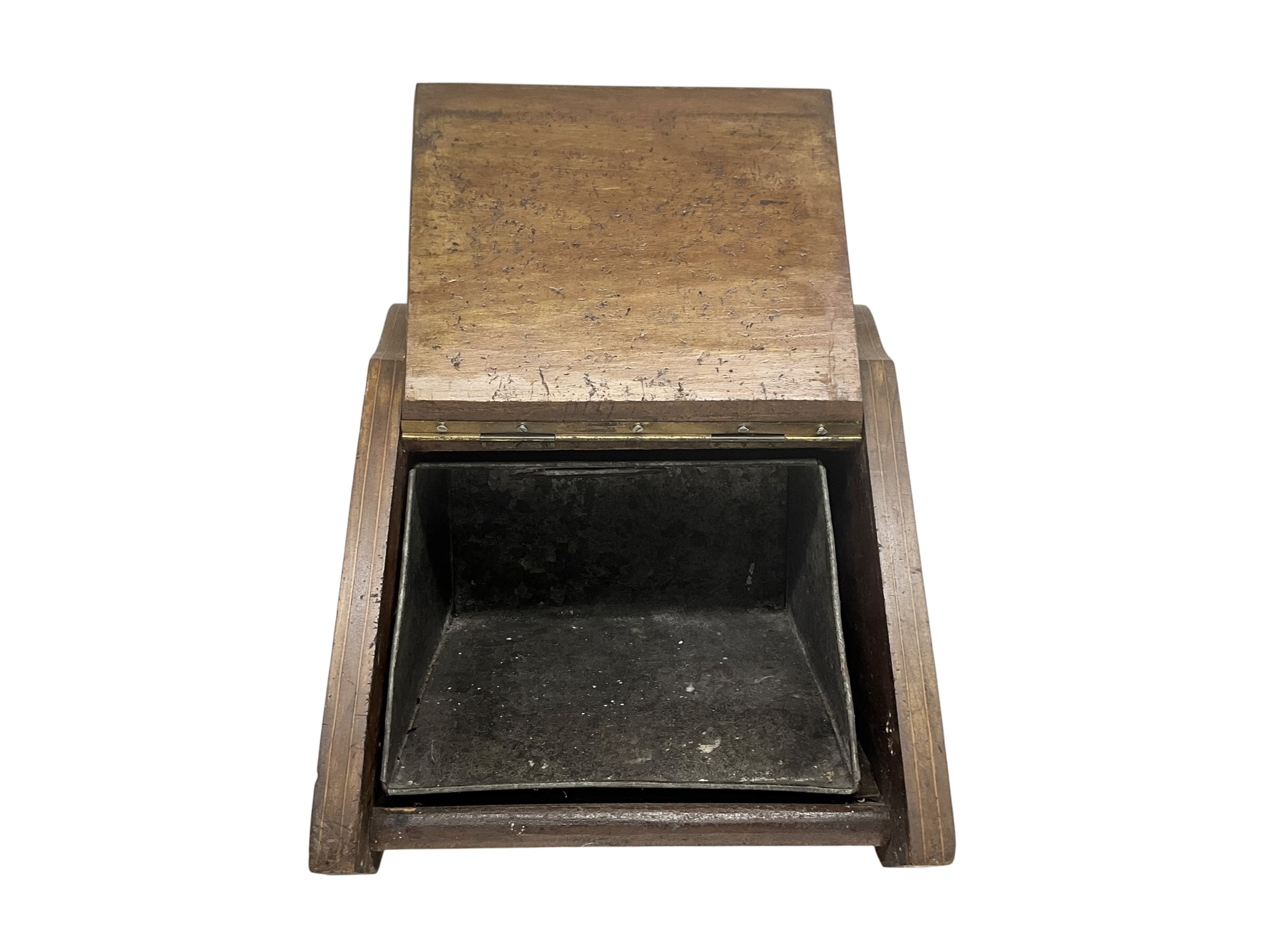Antique Wooden Inlaid Coal Scuttle