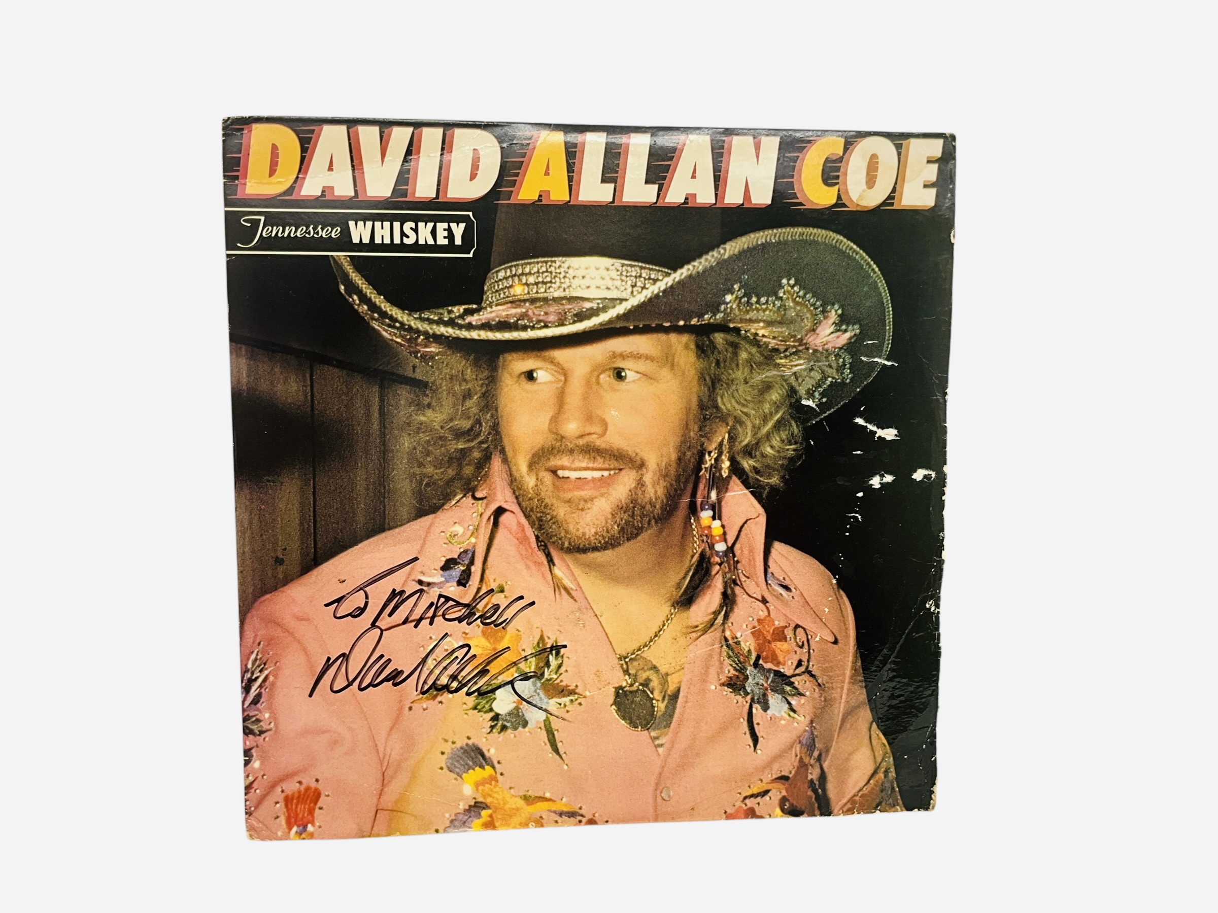 Autographed David Allen Coe Vinyl Record