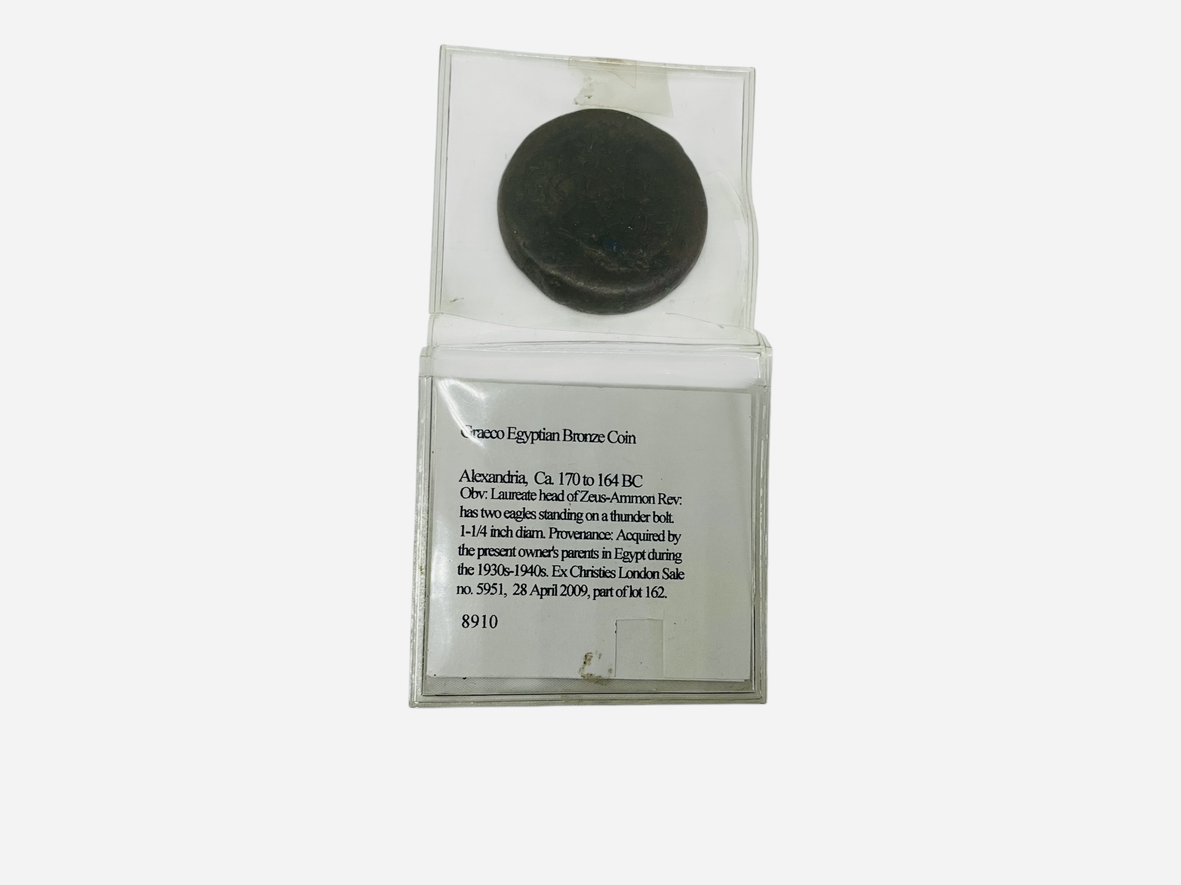 Graeco Egyptian Bronze Coin ~ 170-164 BC