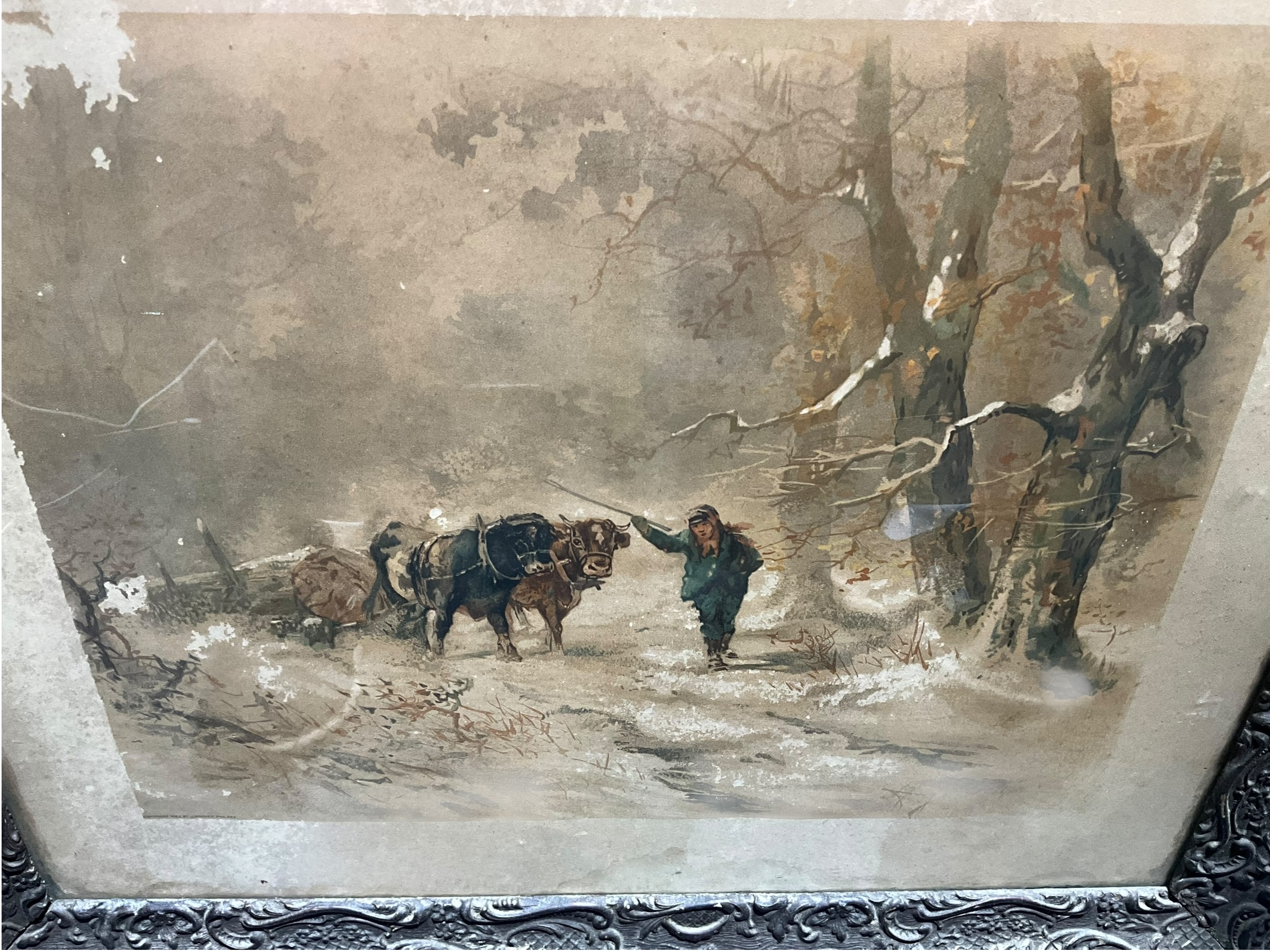 Vintage Print in Antique Frame