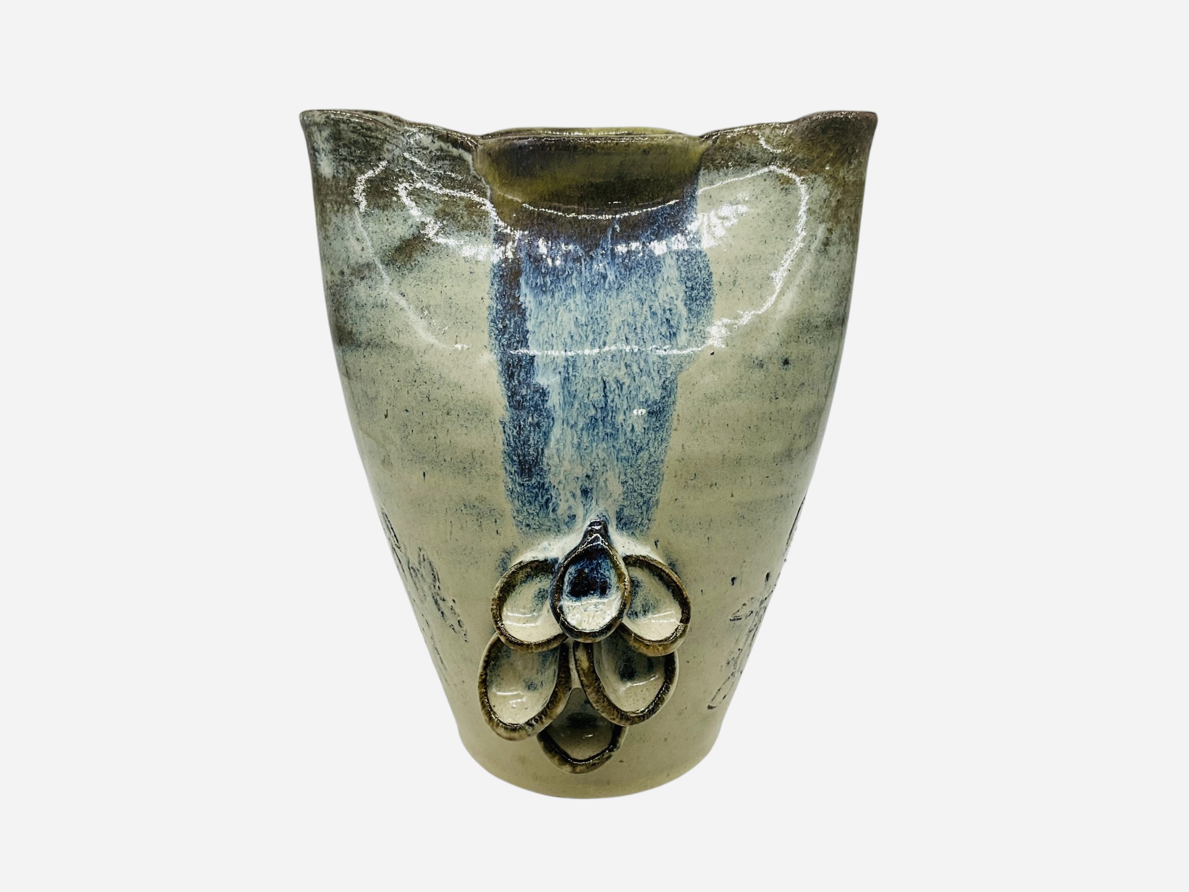 Jonathan Corn Decorated Folk Pottery Owl