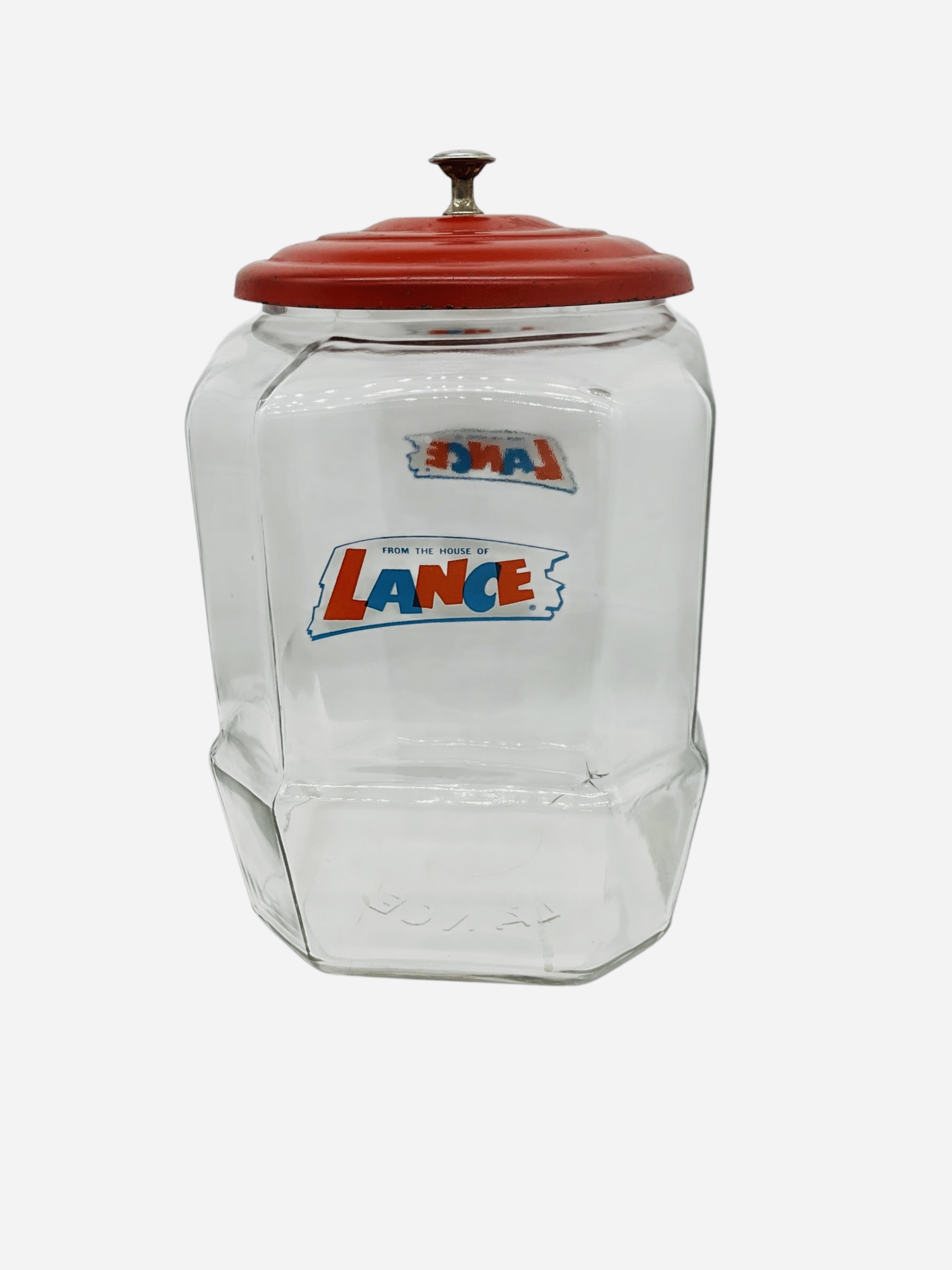 Lance Octagonal Glass Advertising Jar