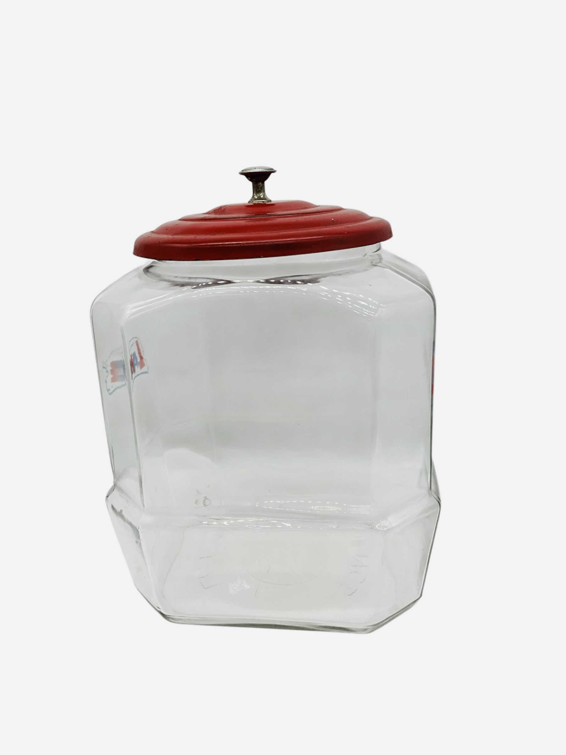 Lance Octagonal Glass Advertising Jar