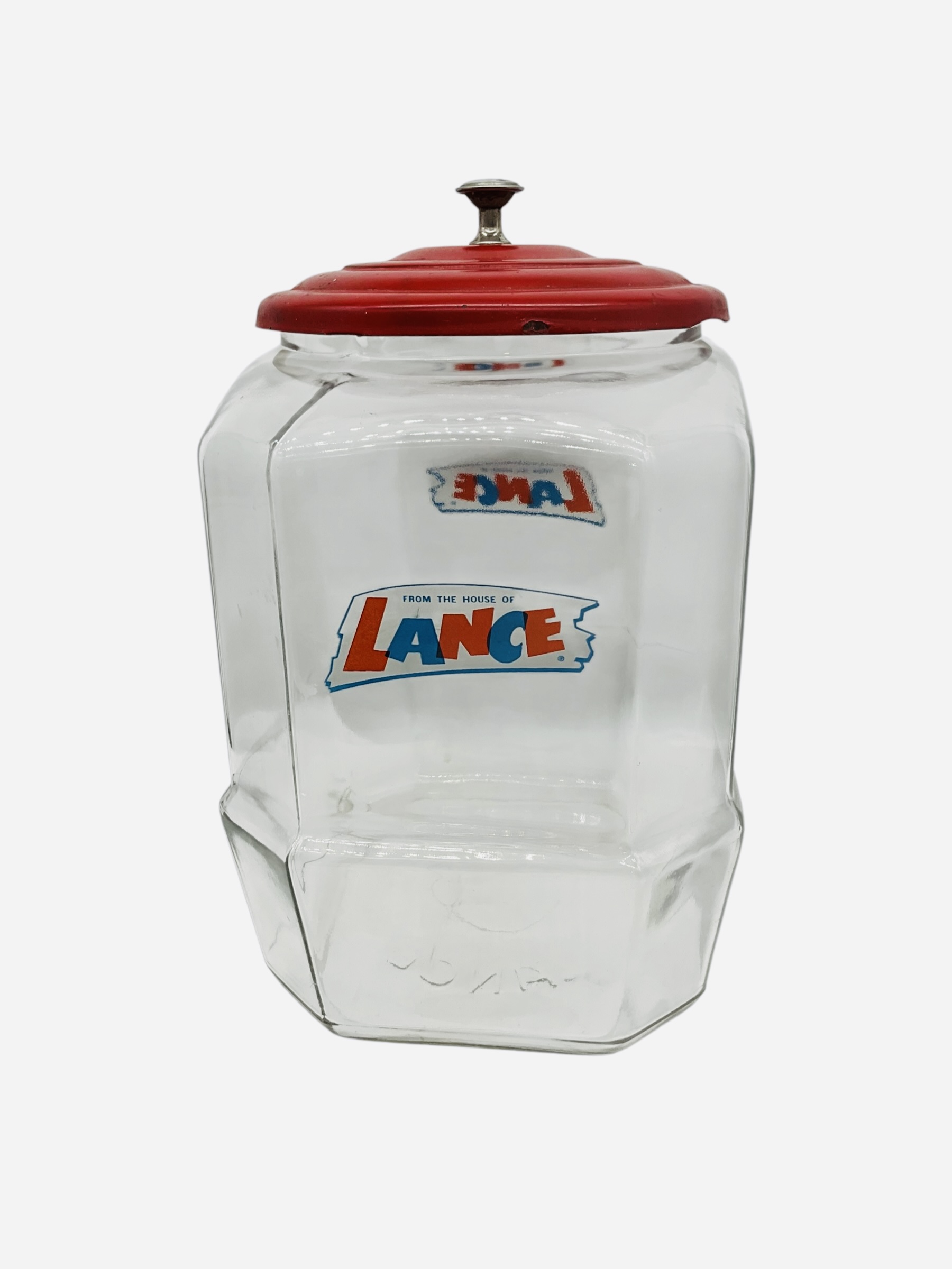 Lance Octagonal Glass Advertising Jar