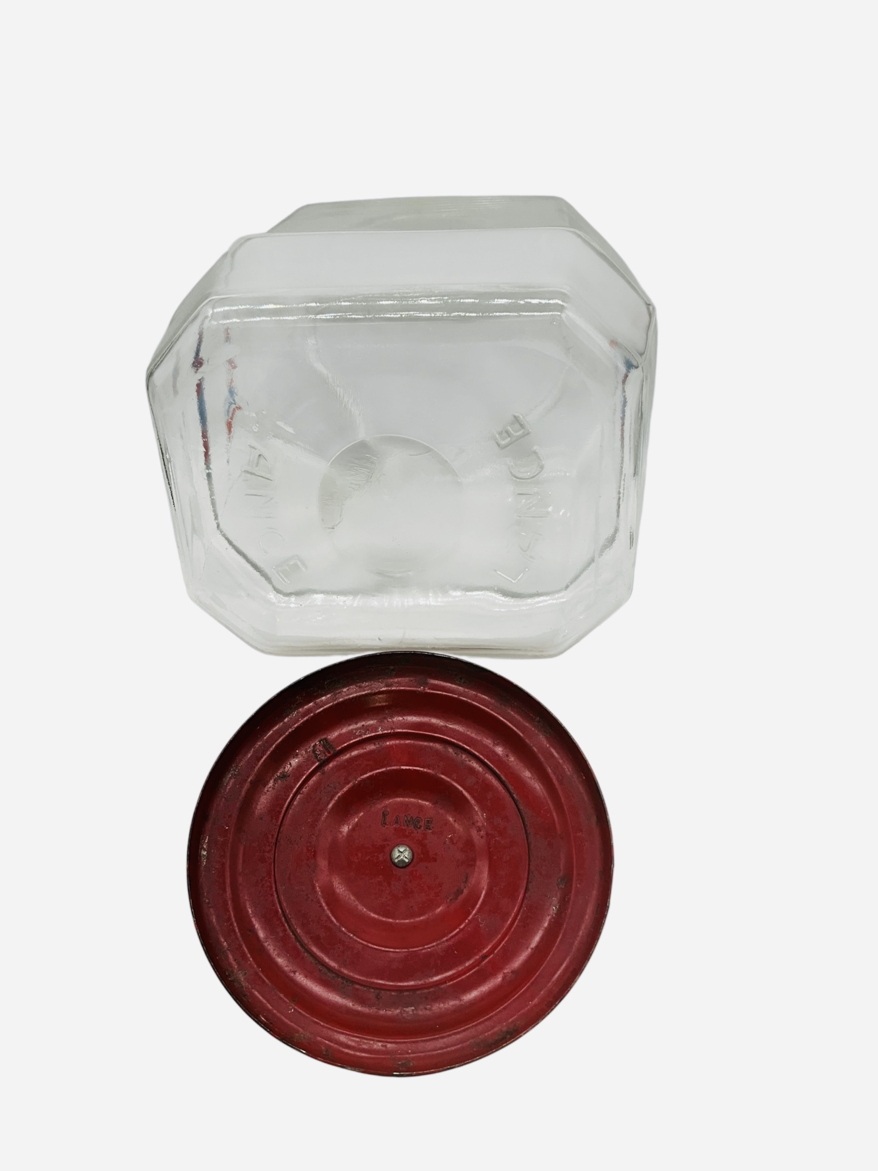 Lance Octagonal Glass Advertising Jar