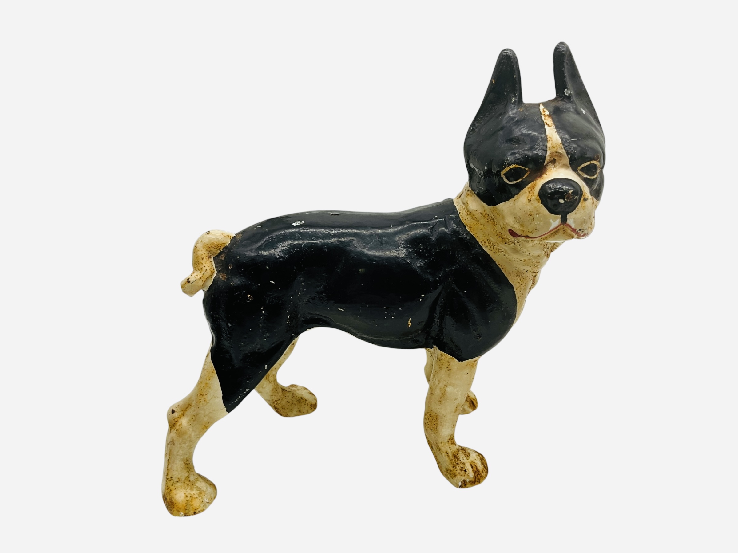 Two Cast Iron Boston Terrier Door Stops