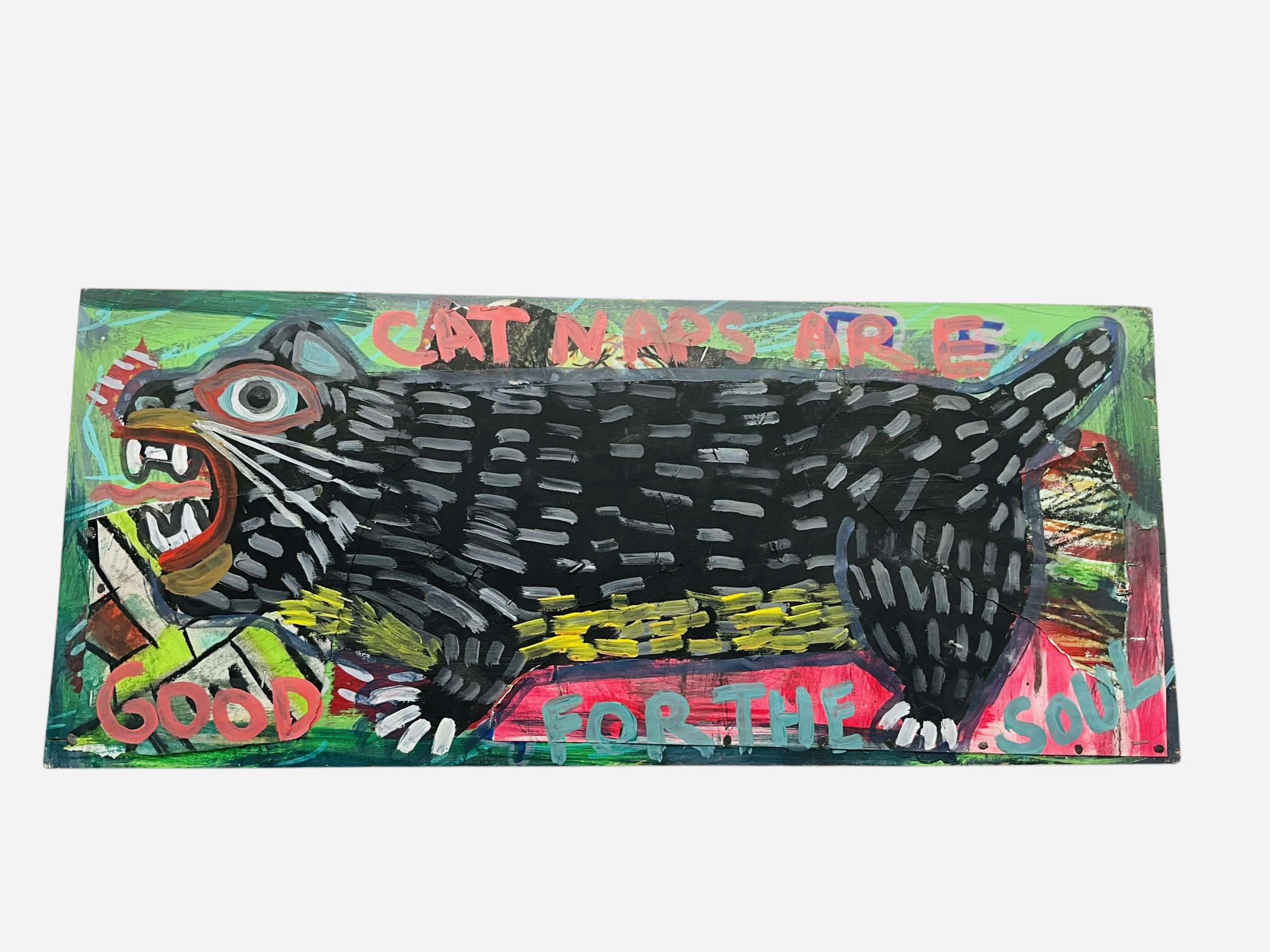 Cayman Kane Folk Art Cat Painting