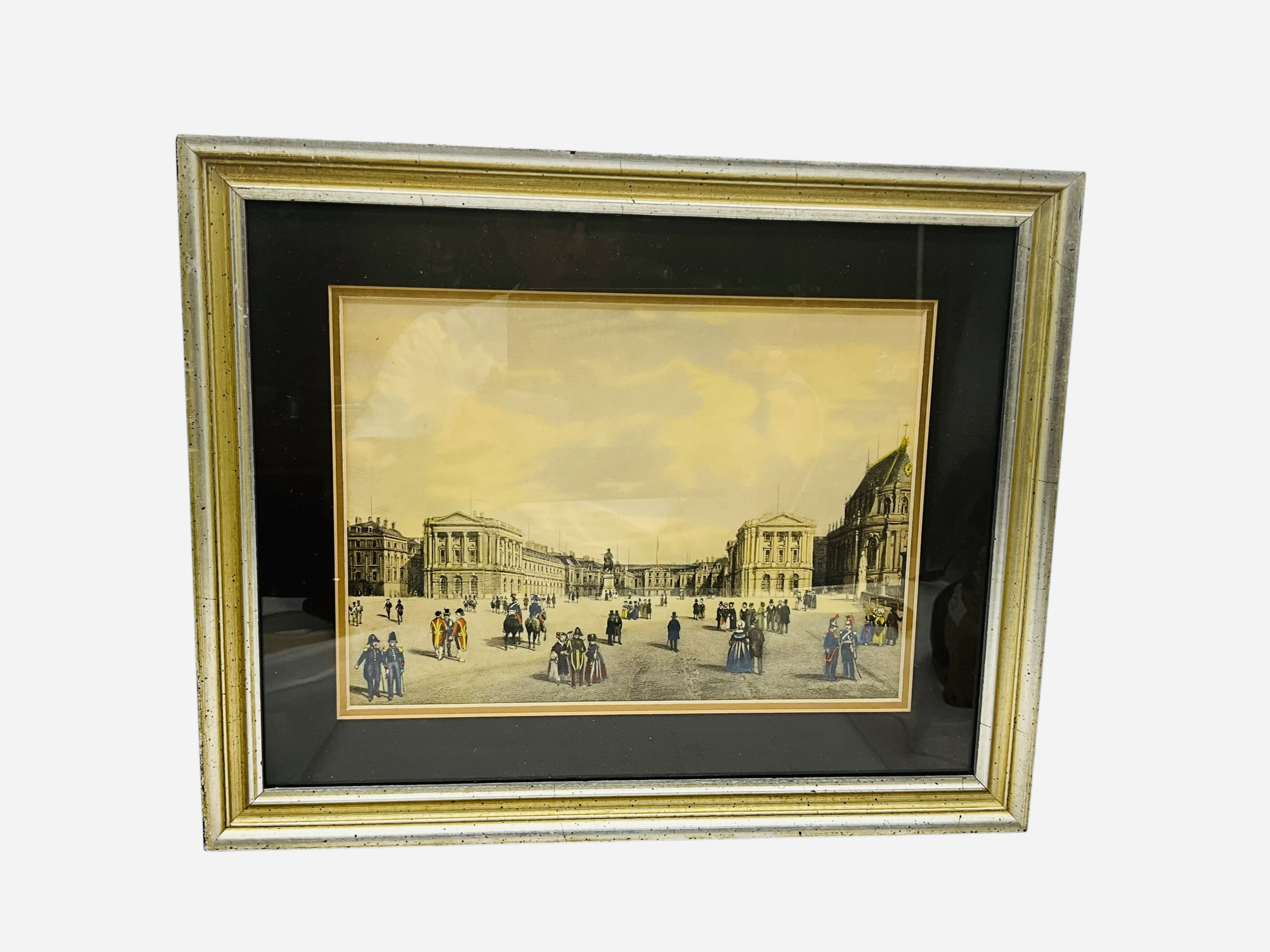 Framed Hand Colored Print - Palace of Versailles