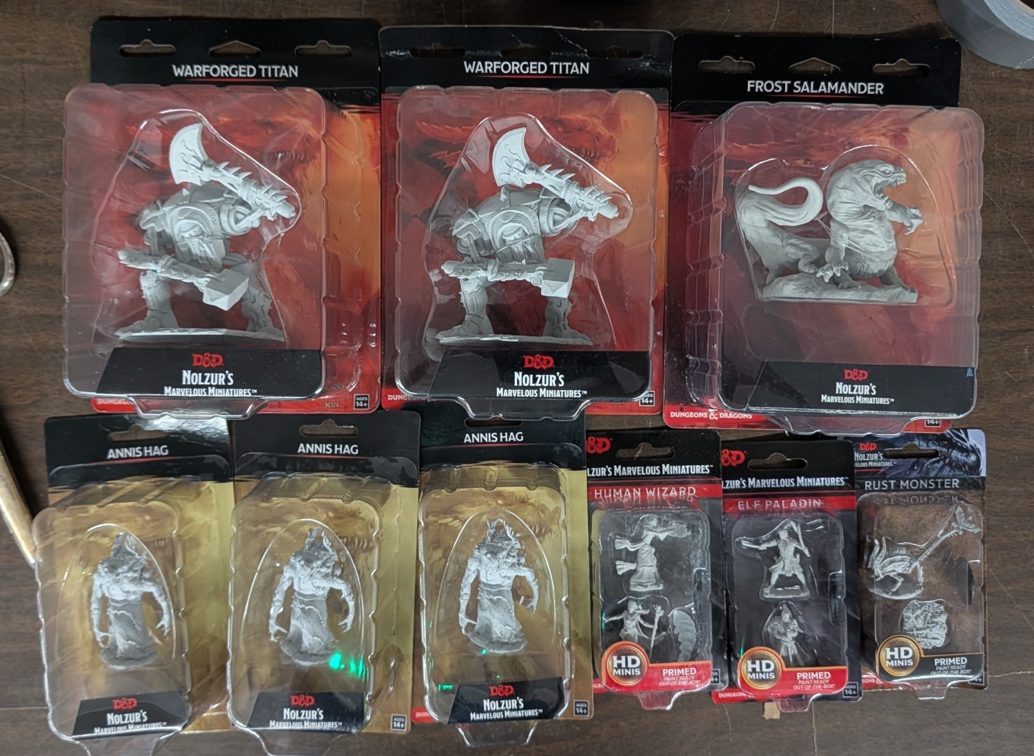 A Collection of Nine WizKids D&D Nolzur's Marvelous Miniatures Factory Sealed