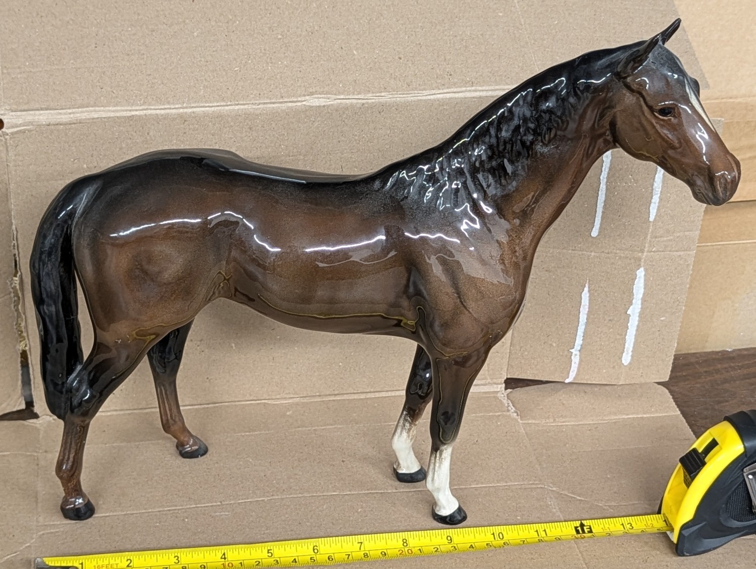 14.5" Long & 12" Tall Large Beswick ceramic Large Hunter Stallion figurine
