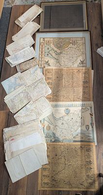 A Collection of Antique and Vintage Cartographic Maps, Including Couple Framed &amp; including 