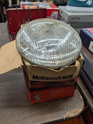 Vintage genuine 1960's Ford Motorcraft Lucas headlight