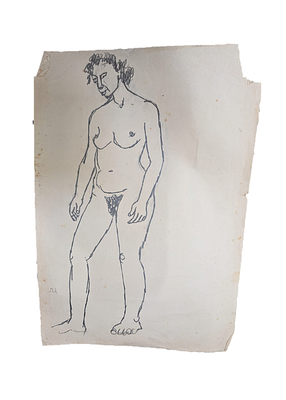 Eliahu Gat
. nude drawing. 
Signed.