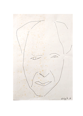 Michael Gross . Self-portrait 
Ink on paper 
Signed