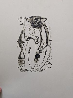 Pablo Picasso. הדפס, 1970, מהדורה של 666 לא חתום ולא ממוספר 
ההדפסים ממהדורה זאת הודפסו תחת 
