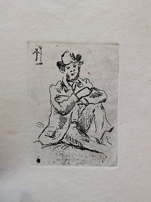 Paul Cezanne
. etching 
Portrait of Guillaumin Pristine 
Plate: 15x11cm. 
The sheet is larger