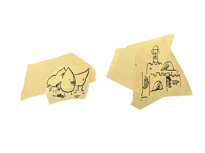 Nachum Gutman. Ink on paper 
6*7 cm 
6*4 cm