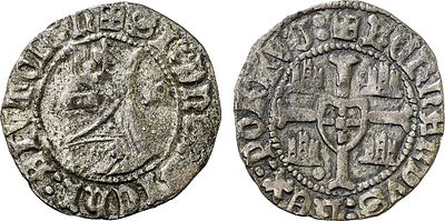 Portugal - Fernando I (1367-1383). Meia Barbuda; -M, Miranda; +SI:DnS:mIChI:AIVTOR:n / 