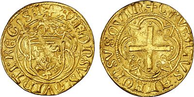 Portugal - Afonso V (1438-1481). Gold; Cruzado; +ALFOnSVS:QUInTI:REGIS:I / +CRV3ATVS:QVIn:; 
