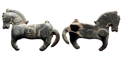 Horse-shaped aplication. AE (9.94g, 42mm) Horse-shaped aplication