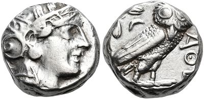 Tetradrachm AR, Attica Athens. Tetradrachm, Attica, Athens, c. 393-294 BC (20 mm, 17,11 g), Head 