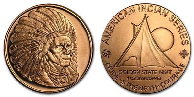 1 Oz Cooper Coin, 33 mm, 31,10 g