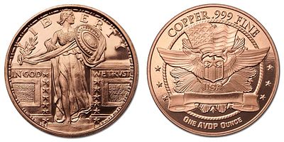 1 Oz Cooper Coin, 33 mm, 31,10 g