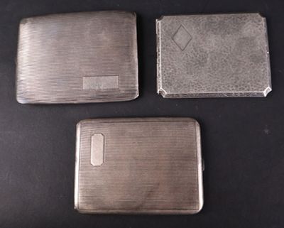 Three Vintage Elgin Sterling Silver Cigarette Cases. Three Vintage Elgin Sterling Silver