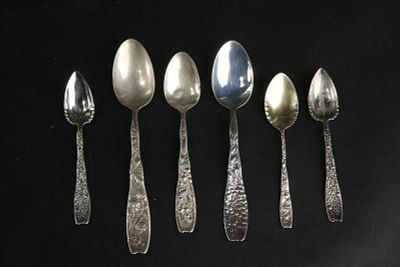 Whiting Whimsical 1880 Berry Pattern Sterling Spoons. Whiting Whimsical 1880 Berry Pattern
