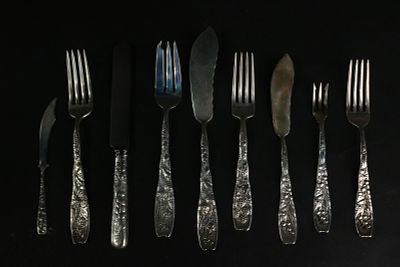 Whimsical Whiting 1880 Sterling Berry Pattern Forks and Flatware. Whimsical Whiting 1880