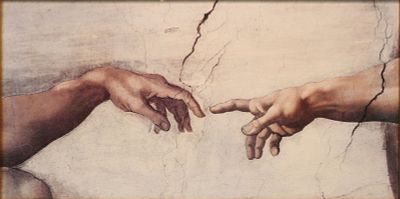 Michelangelo Buonarroti, Italian 1475-1564, Hand Of God, The Creation of Adam, Print. Michelange