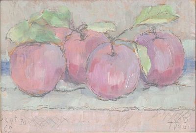 Henry Varnum Poor, 1887-1970, Four Autumn Apples, Oil on Board. Henry Varnum Poor 1887-1970