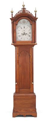 Federal Brass Mounted Maple Tall Case Clock. Federal Brass Mounted Maple Tall Case 