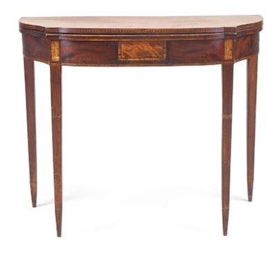Federal Inlaid Mahogany Card Table. Federal Inlaid Mahogany Card Table Labeled Archelaus Flint. 