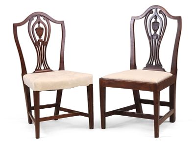 Two Federal Carved Mahogany Side Chairs. Two Federal Carved Mahogany Side Chairs Connecticut or 