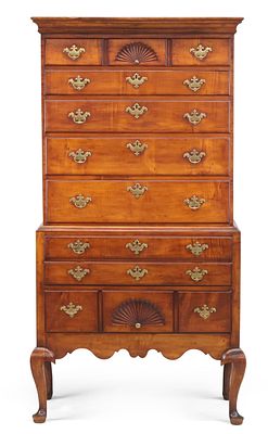 Chippendale Carved Maple High Chest of Drawers. Chippendale Carved Maple High Chest of 