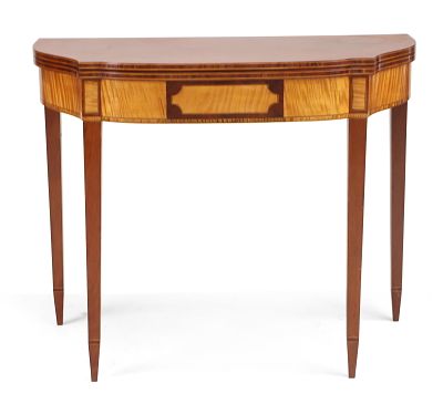 Federal Figured Maple and Mahogany Inlaid Card Table. Federal Figured Maple and Mahogany Inlaid 