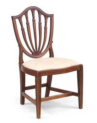 Federal Carved Mahogany Shield Back Side Chair. Federal Carved Mahogany Shield Back Side 