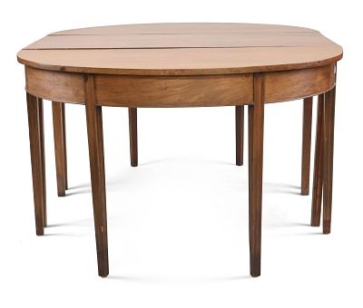 Federal Mahogany Three-Part Dining Table. Federal Mahogany Three-Part Dining Table Possibly 