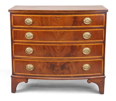 Federal Inlaid Mahogany Bowfront Chest of Drawers. Federal Inlaid Mahogany Bowfront Chest of 