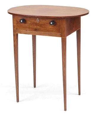 Federal Mahogany One-Drawer Work Table. Federal Mahogany One-Drawer Work Table New England 