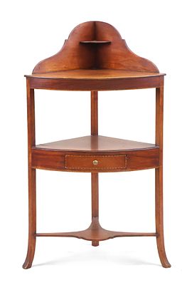 Federal Inlaid Mahogany Corner Basin Stand. Federal Inlaid Mahogany Corner Basin Stand New 