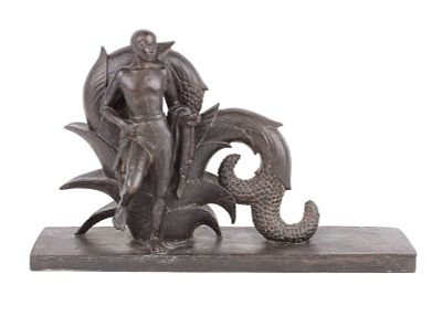 After Paul Howard Manship, 1885-1966, Study for Male Figure, Prometheus Fountain, Rockefeller. A 